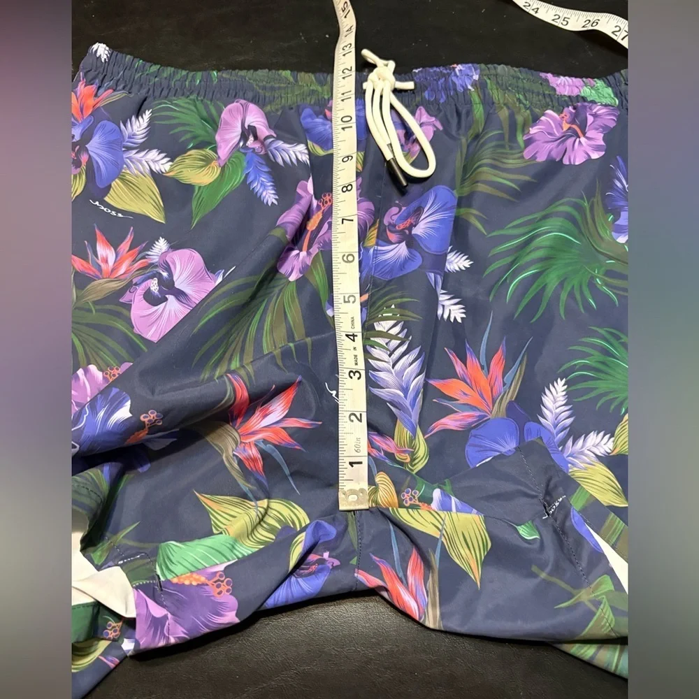 Boss Navy Floral Swim Trunks with Purple & Pink Accents size XL NWT